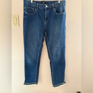 Blue Cropped Denim Jeans